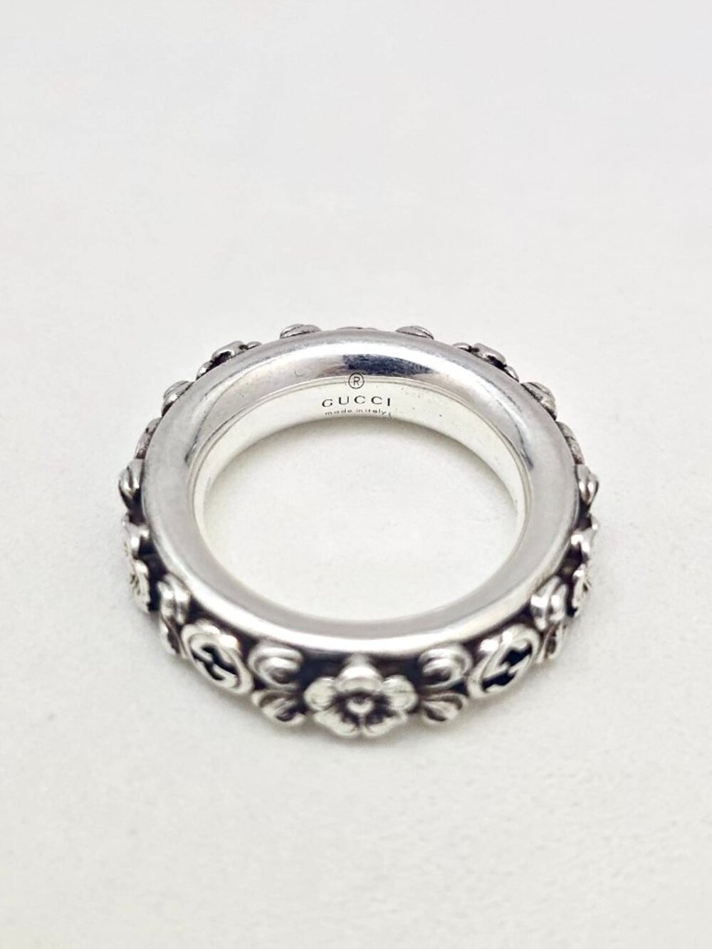 Gucci Interlocking G Flower Band Ring Size 7 - Picture 3 of 8